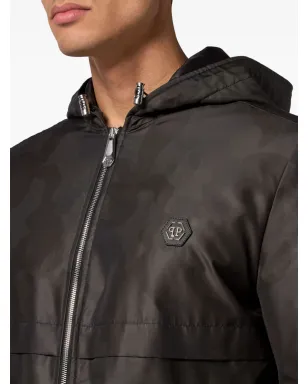 Philipp Plein カモフラージュ柄フード付きジャケット ブラック - サムネイル4