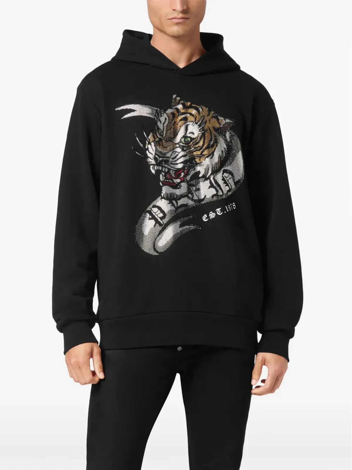 Philipp Plein クリスタルタトゥー フーディ - 画像3