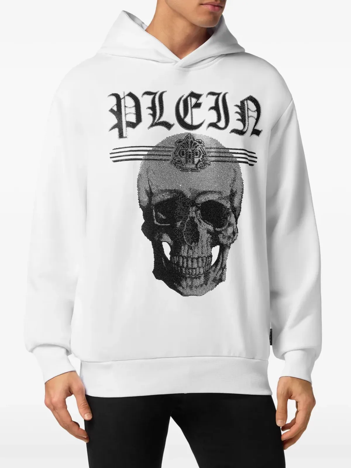Philipp Plein スカルストラス フード付きスウェットシャツ - 画像2