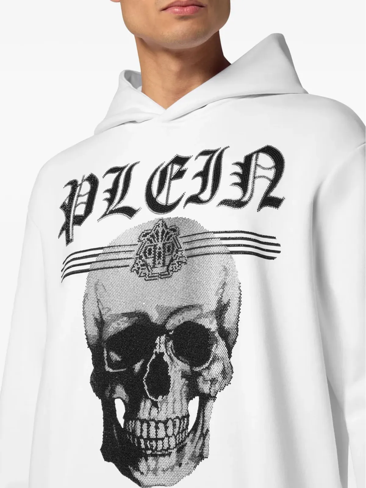 Philipp Plein スカルストラス フード付きスウェットシャツ - 画像4