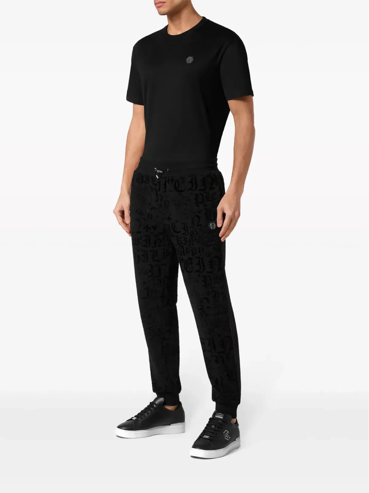 Philipp Plein ゴシックプリント ドローストリング ウエスト トラックパンツ - 画像2
