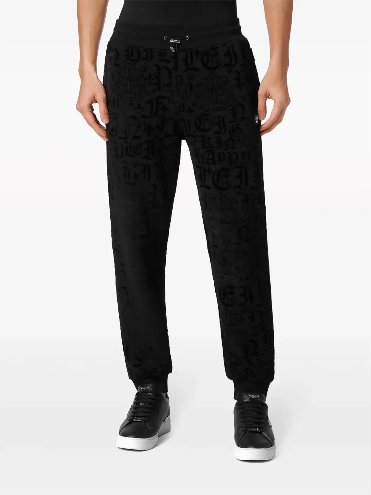 Philipp Plein ゴシックプリント ドローストリング ウエスト トラックパンツ - 画像3