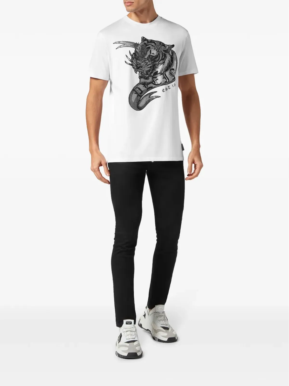 Philipp Plein SS Tattoo タイガープリント Tシャツ - ホワイト - 画像2