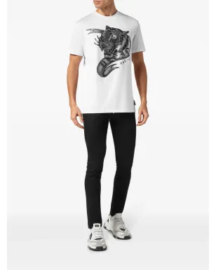 Philipp Plein SS Tattoo タイガープリント Tシャツ - ホワイト - サムネイル2