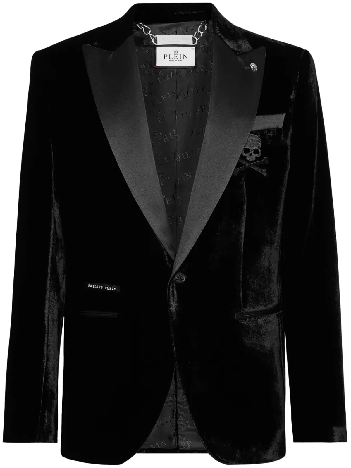 Philipp Plein ロード シングルブレスト ベルベットブレザー - ブラック - 画像1