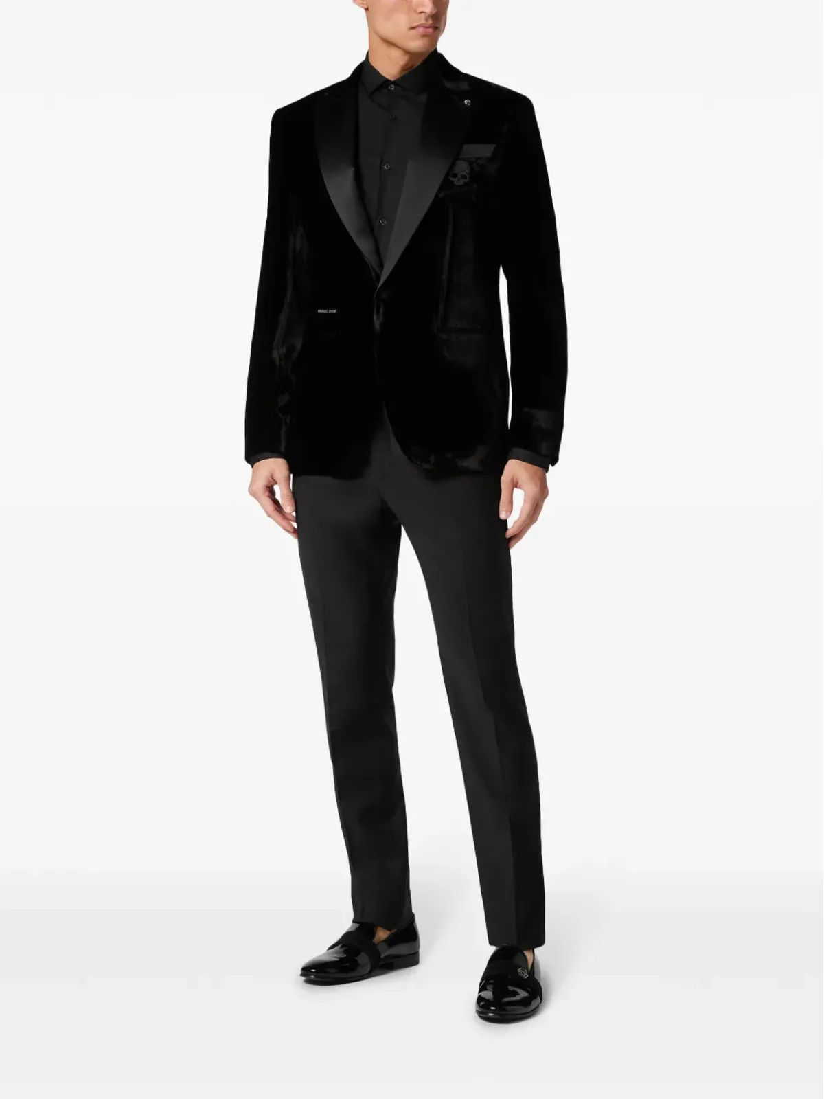 Philipp Plein ロード シングルブレスト ベルベットブレザー - ブラック - 画像2