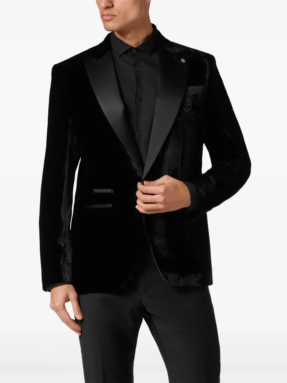 Philipp Plein ロード シングルブレスト ベルベットブレザー - ブラック - 画像3