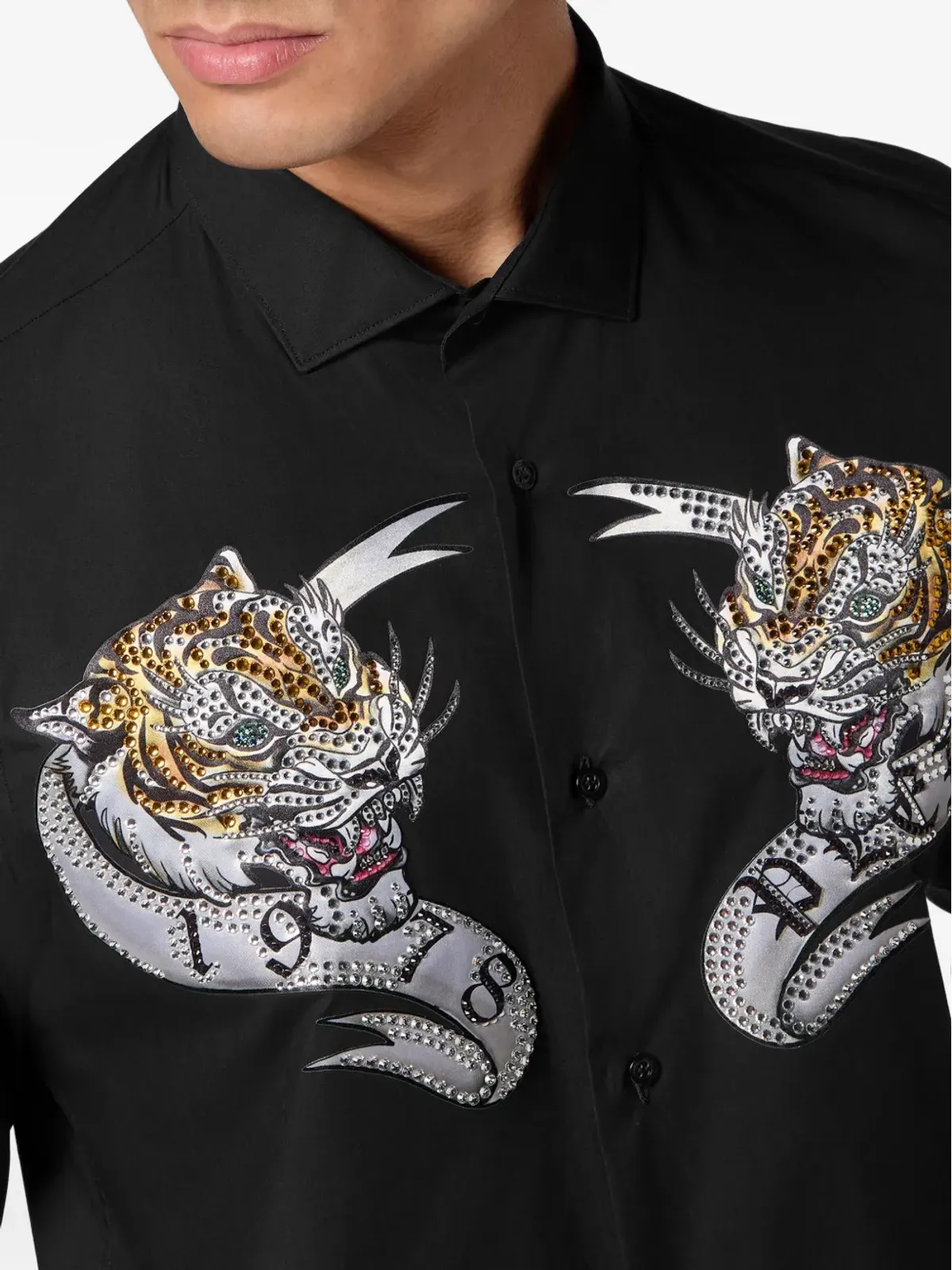 Philipp Plein タイガープリント入り装飾シャツ - 画像5