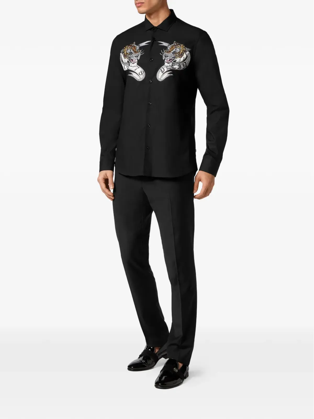 Philipp Plein タイガープリント入り装飾シャツ - 画像3