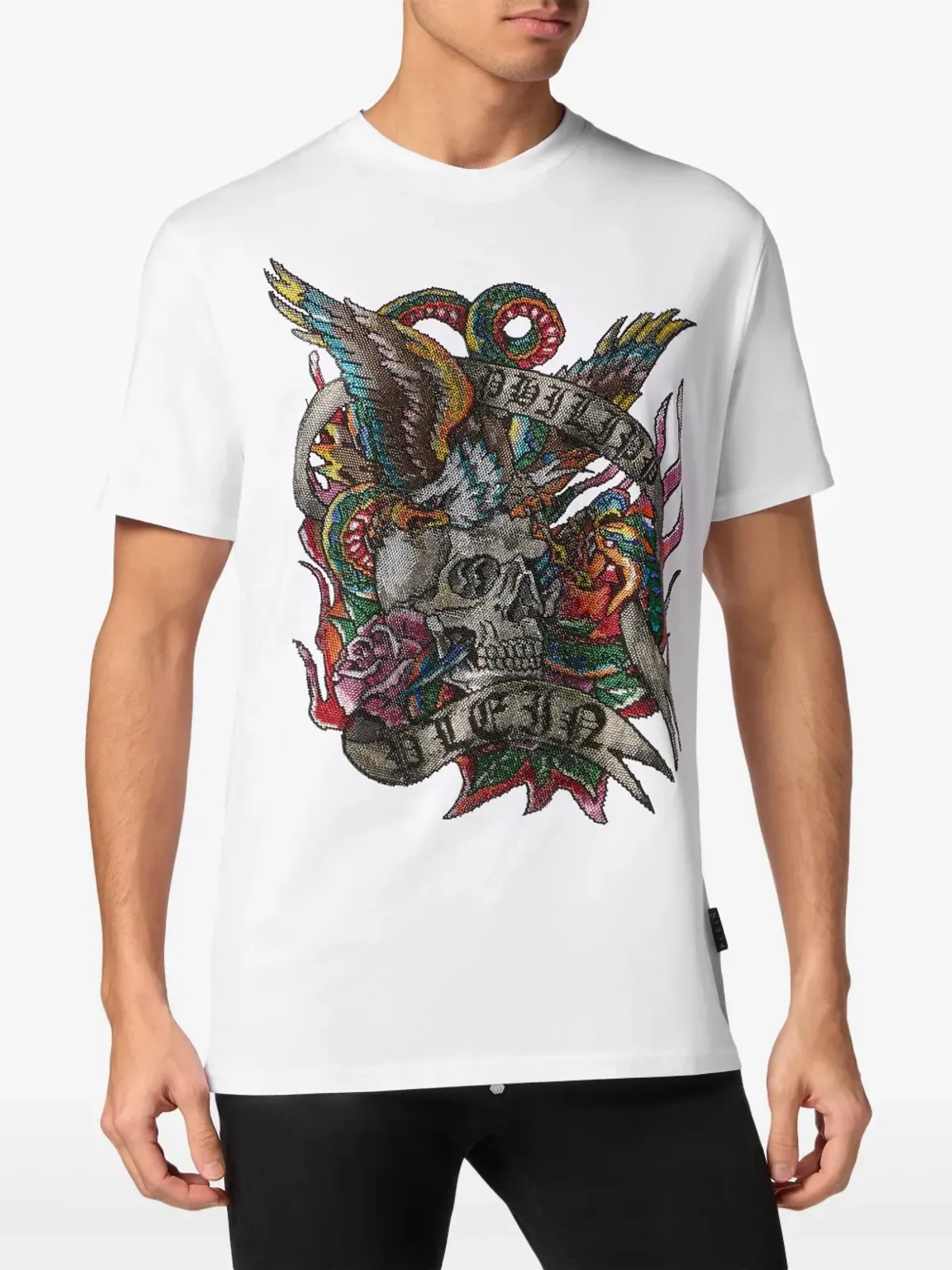 Philipp Plein SSタトゥー ラウンドネックTシャツ - 画像2