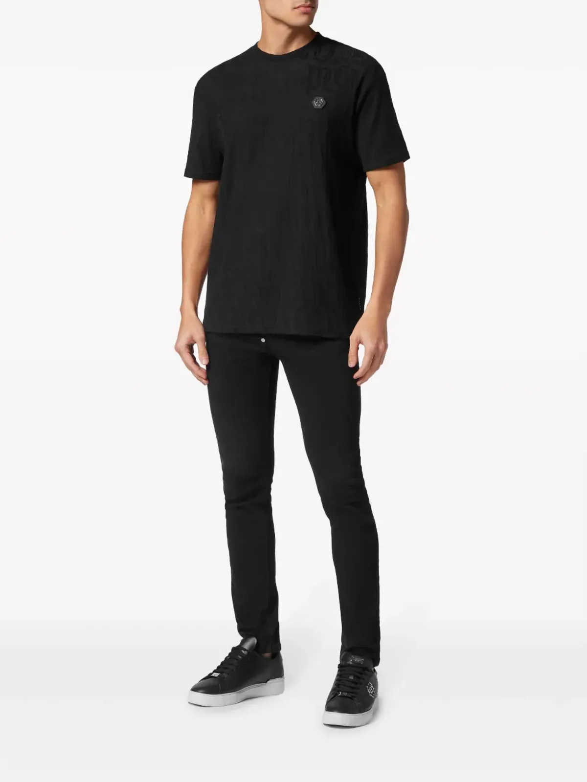 Philipp Plein モノグラム柄 コットン Tシャツ - ブラック - 画像2