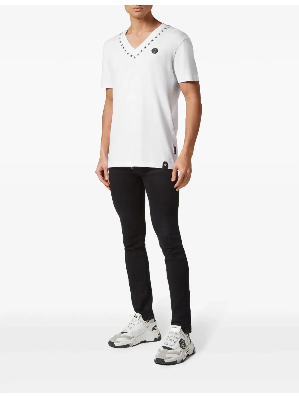 Philipp Plein 星型スタッズ付きコットンTシャツ - ホワイト - 画像2