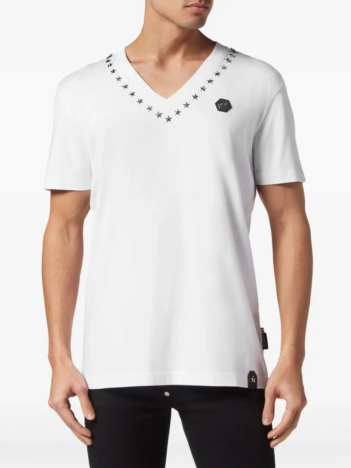 Philipp Plein 星型スタッズ付きコットンTシャツ - ホワイト - 画像3