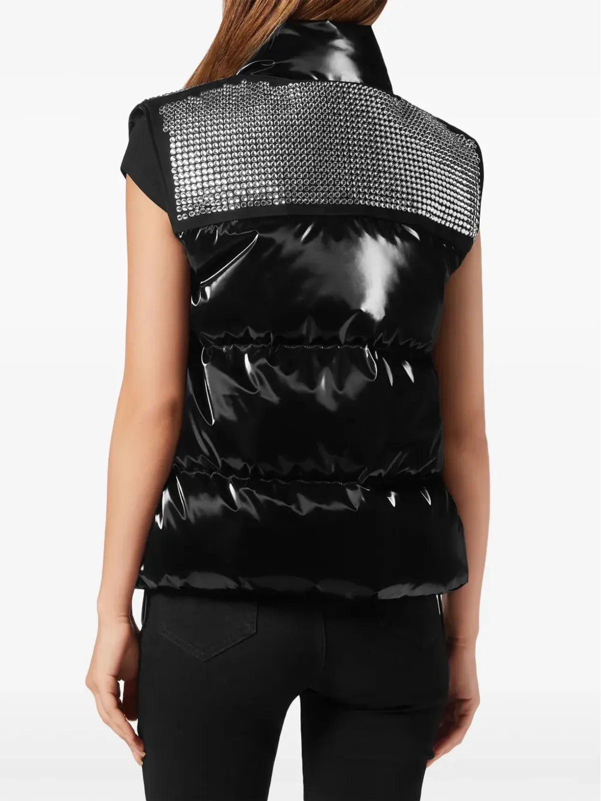 Philipp Plein クリスタル装飾付き パッド入りジレ - ブラック - 画像3
