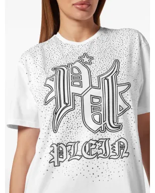 Philipp Plein クリスタルロゴ Tシャツドレス ホワイト - サムネイル5
