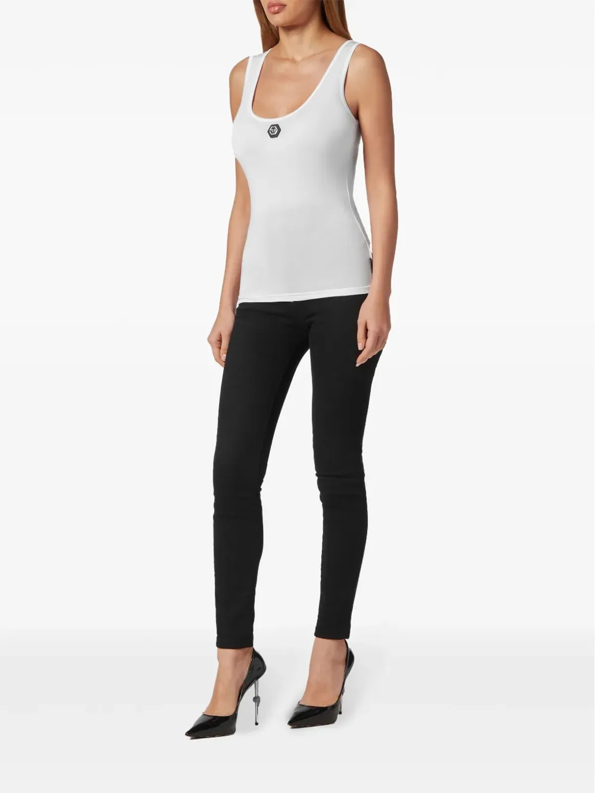 Philipp Plein ロゴアップリケ付きコットン タンクトップ - White - 画像2
