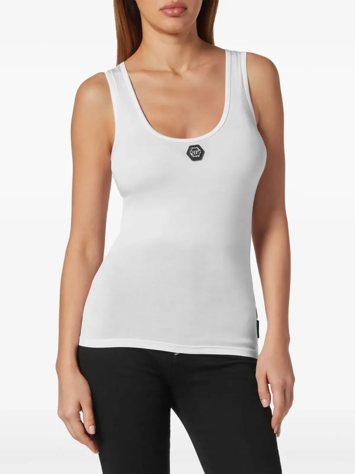 Philipp Plein ロゴアップリケ付きコットン タンクトップ - White - 画像3