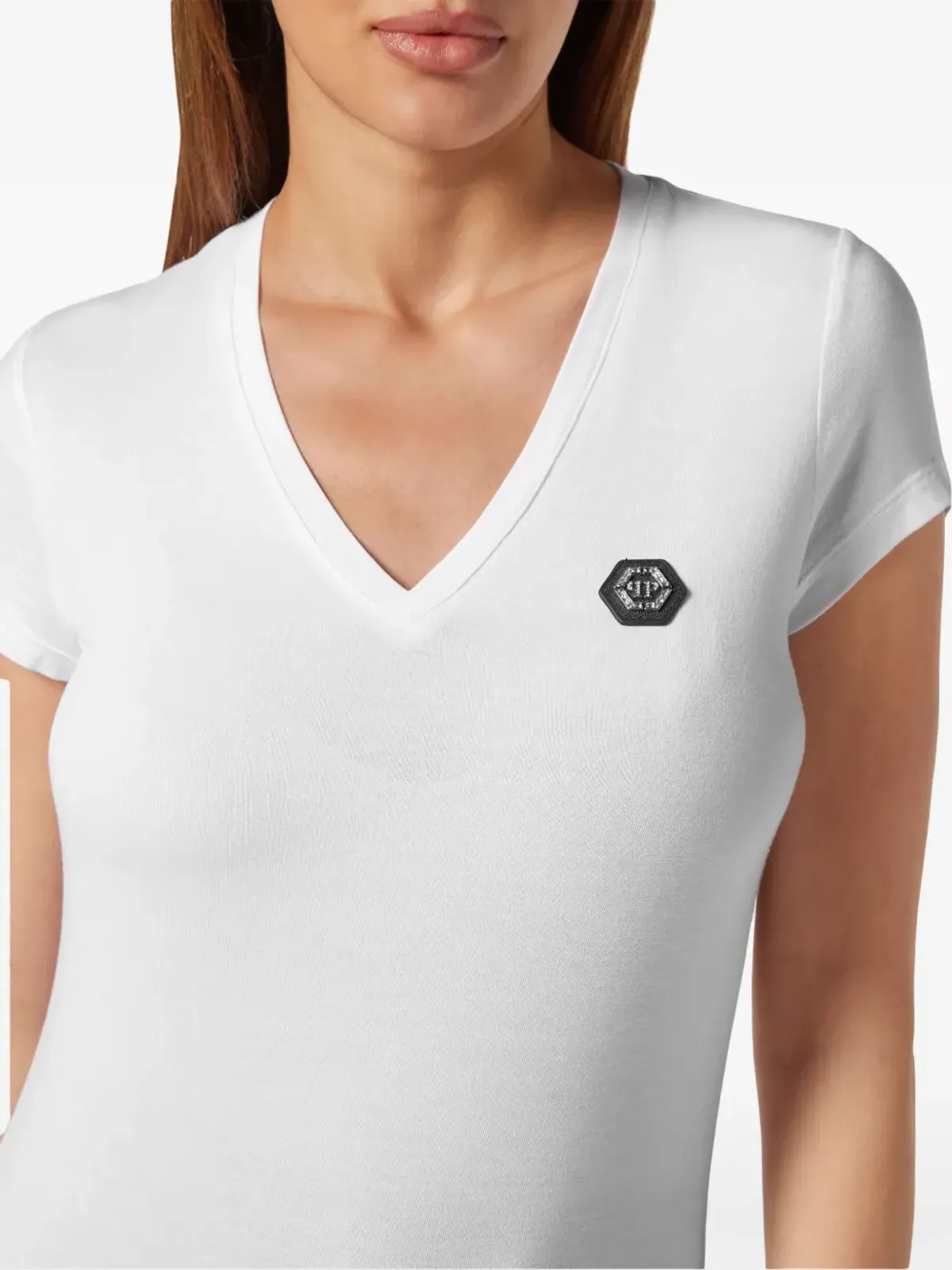 Philipp Plein ロゴアップリケ付き コットン Tシャツ - ホワイト - 画像5