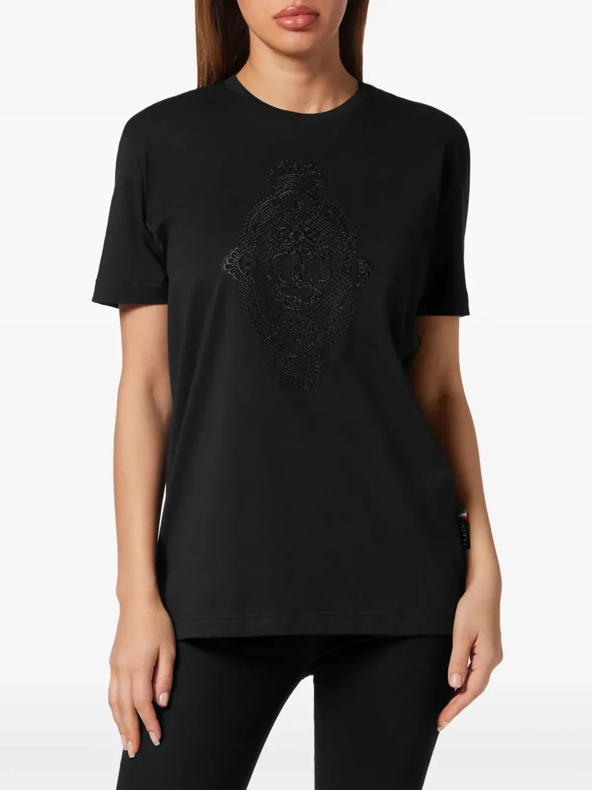 Philipp Plein スカル刺繍入りコットンTシャツ - 画像2