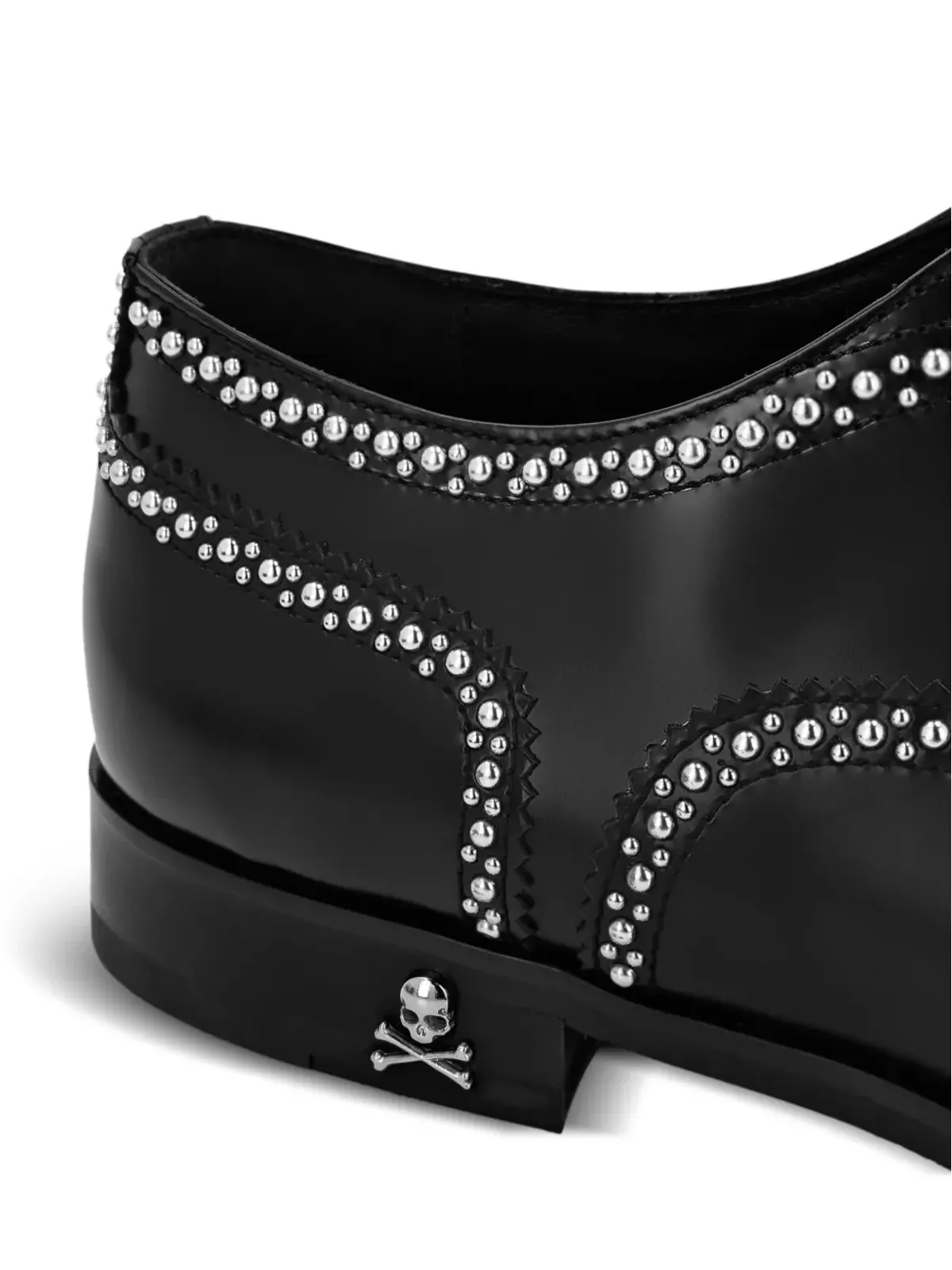 Philipp Plein スタッズ付きレザー レースアップシューズ - 画像4