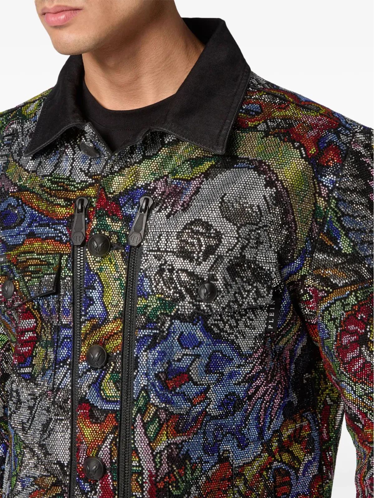 Philipp Plein クリスタル装飾付きデニムジャケット - 画像5