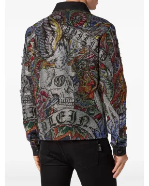 Philipp Plein クリスタル装飾付きデニムジャケット - サムネイル4