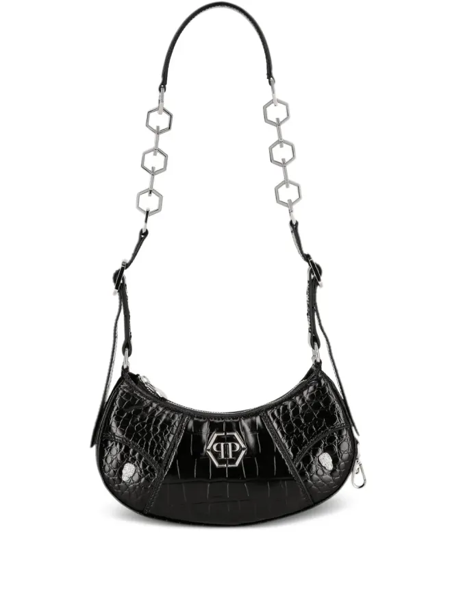Philipp Plein Philipp Plein ロゴプレート レザー ショルダーバッグの商品画像