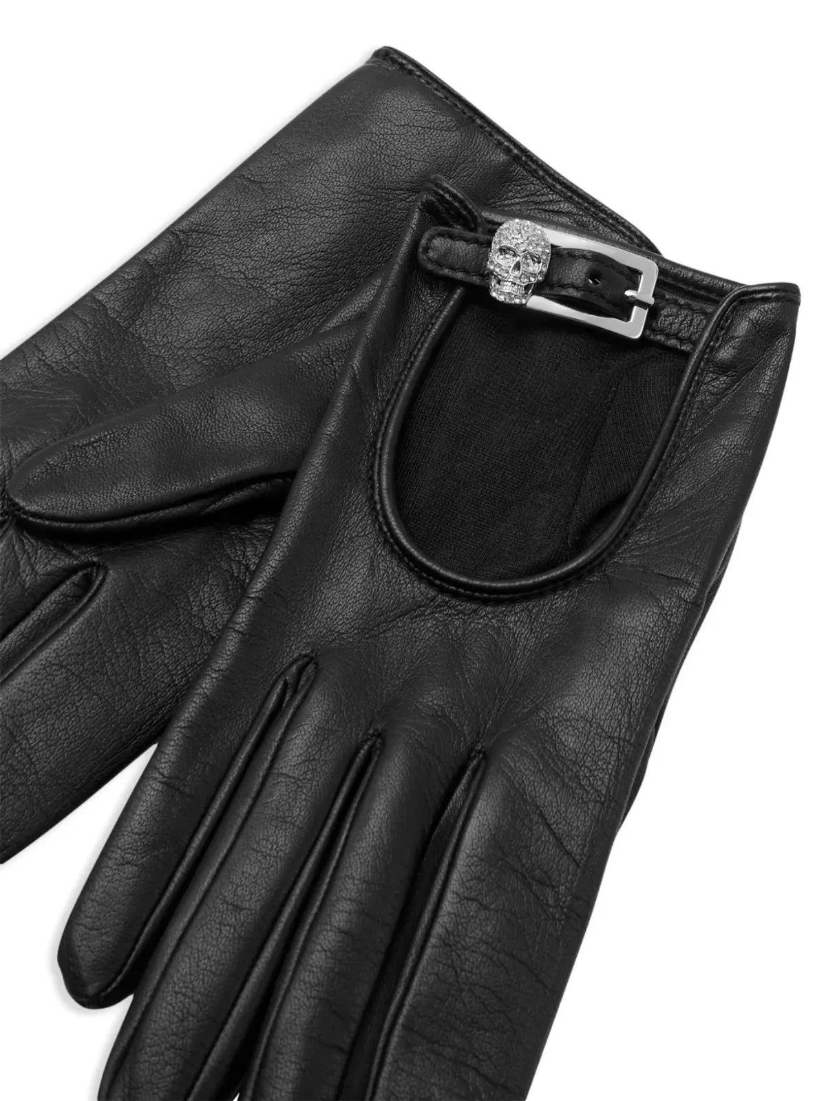 Philipp Plein クリスタルスカルグローブ ブラック - 画像2