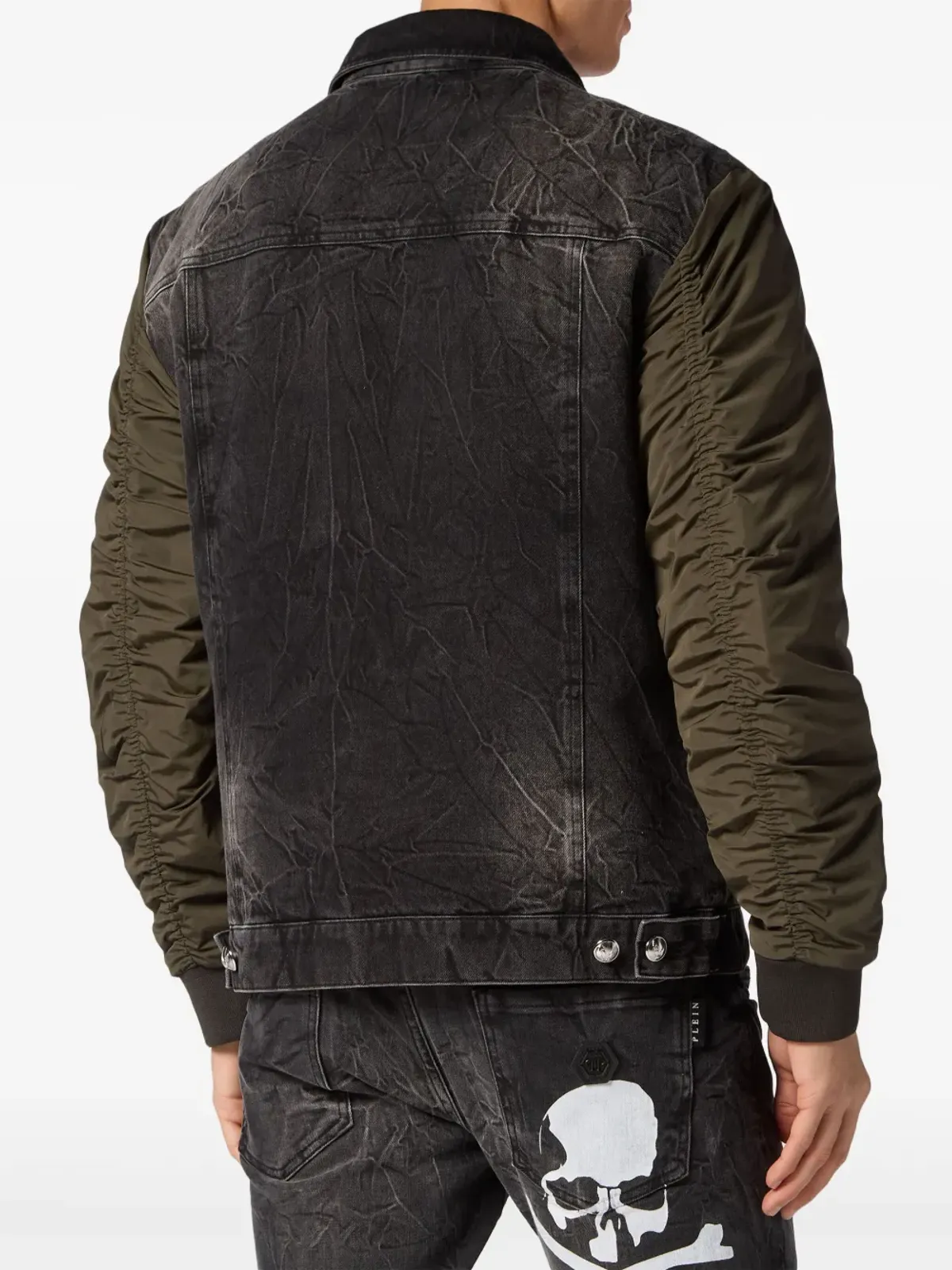 Philipp Plein コントラストスリーブ デニムジャケット - グレー - 画像3