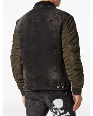 Philipp Plein コントラストスリーブ デニムジャケット - グレー - サムネイル3