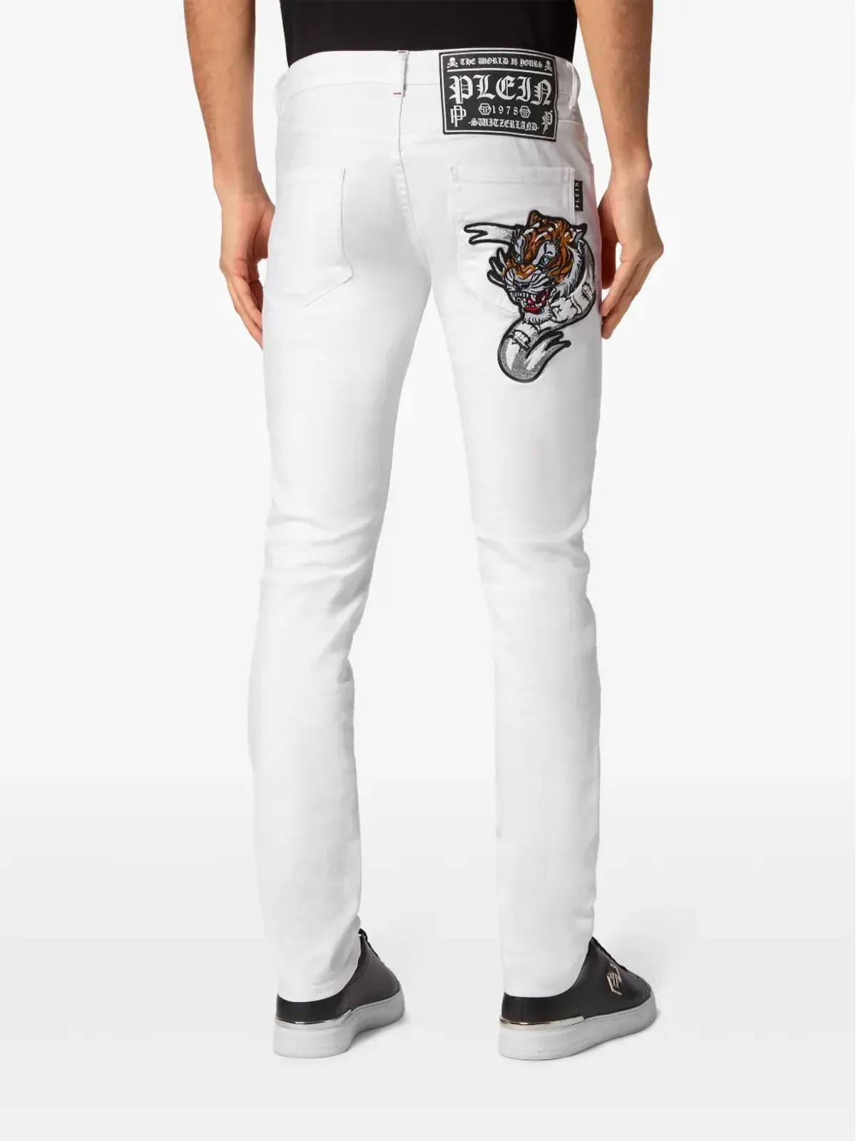 Philipp Plein タイガーアップリケ ストレートジーンズ - 画像3