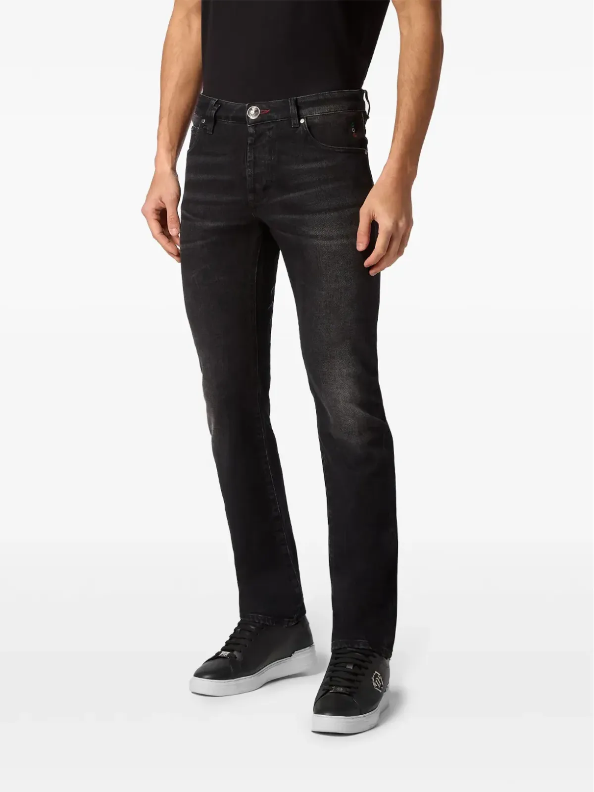 Philipp Plein パッチディテールストレートジーンズ - 画像2