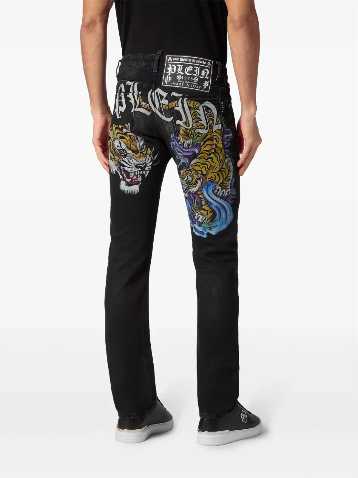 Philipp Plein パッチディテールストレートジーンズ - 画像3