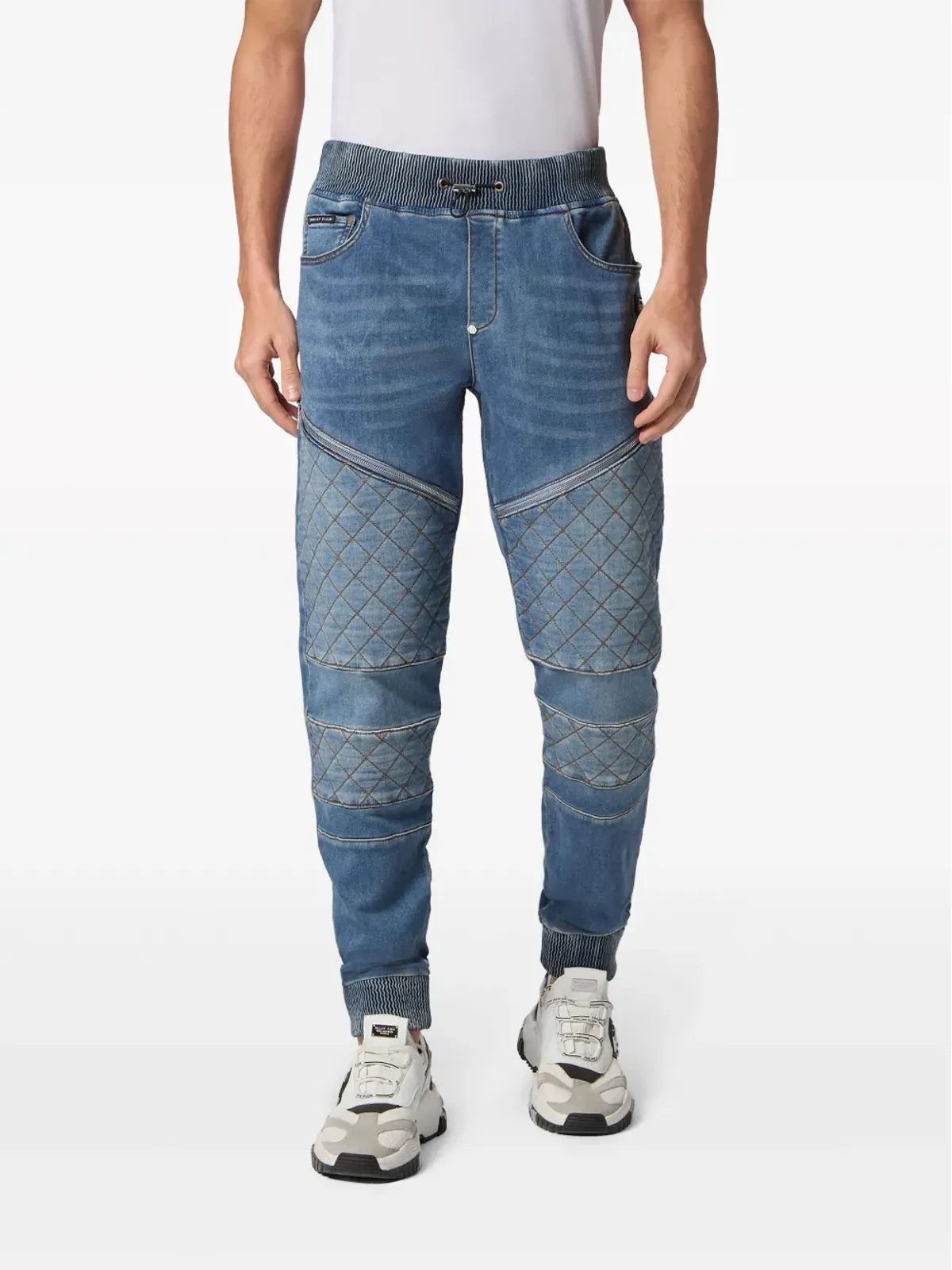 Philipp Plein ジョギング ロゴアップリケ テーパードデニム ジーンズ - ブルー - 画像3