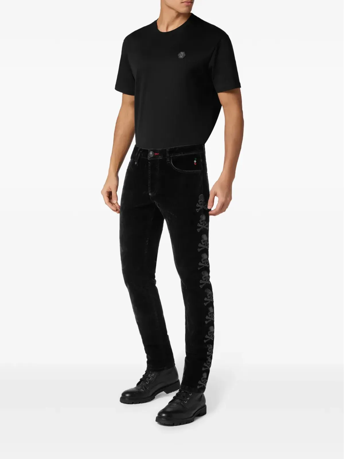 Philipp Plein スカル ミッドライズ スリムジーンズ - 画像2