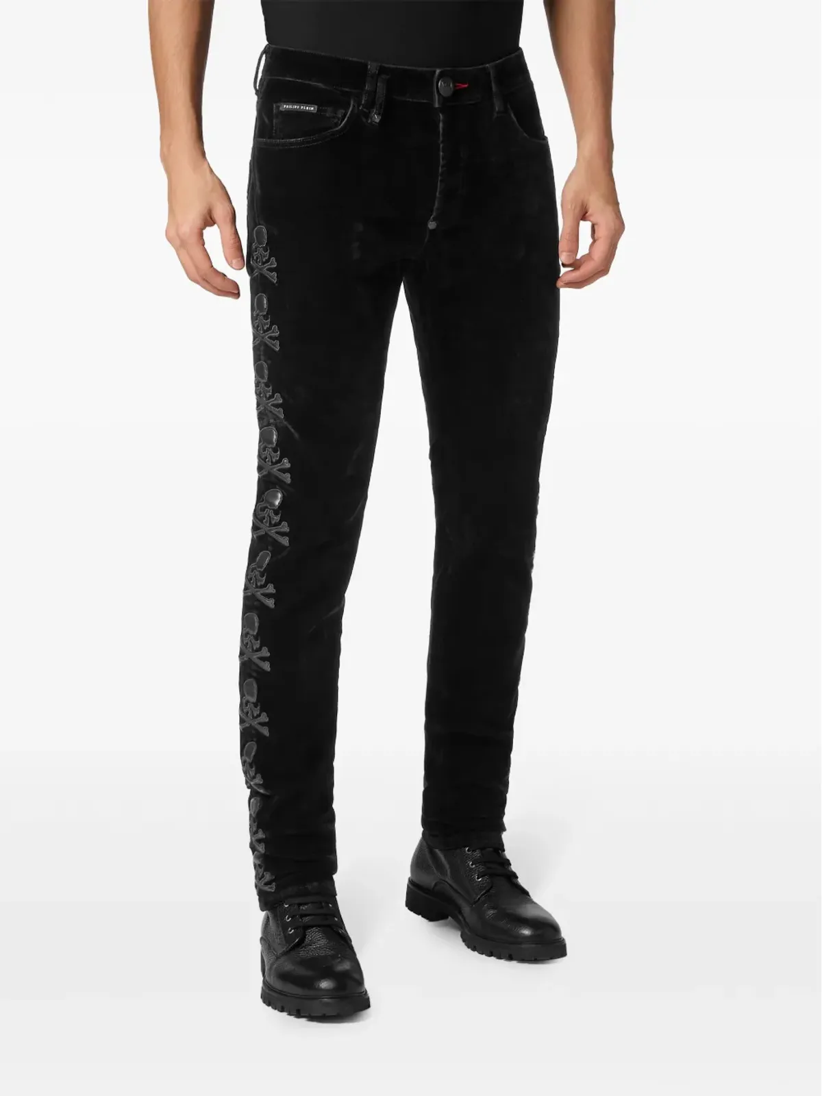Philipp Plein スカル ミッドライズ スリムジーンズ - 画像3