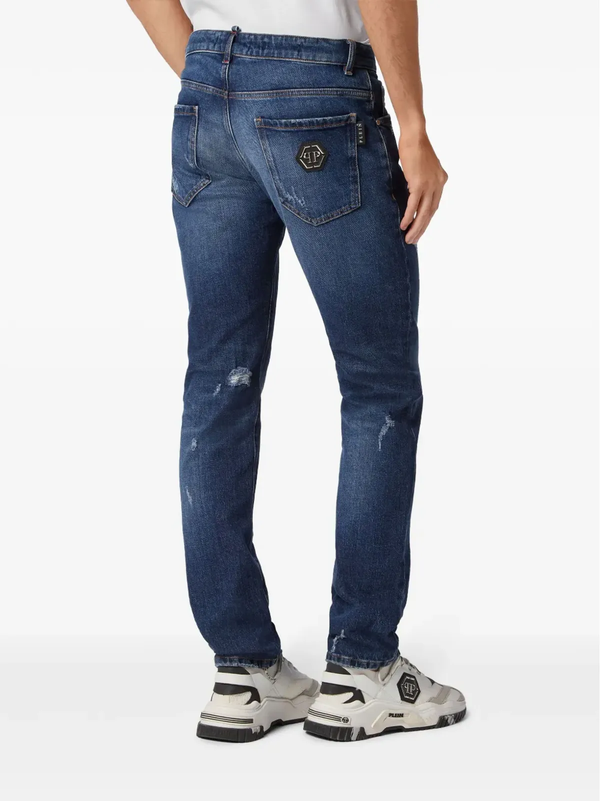 Philipp Plein ペイントスプラッター スリムフィットデニム ブルー - 画像4