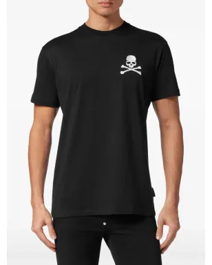 Philipp Plein スカル刺繍入りコットンTシャツ - ブラック - サムネイル3