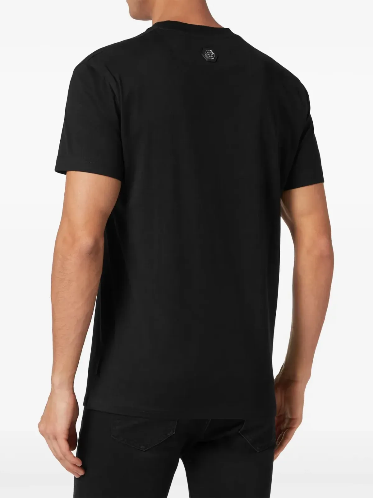 Philipp Plein スカル刺繍入りコットンTシャツ - ブラック - 画像4
