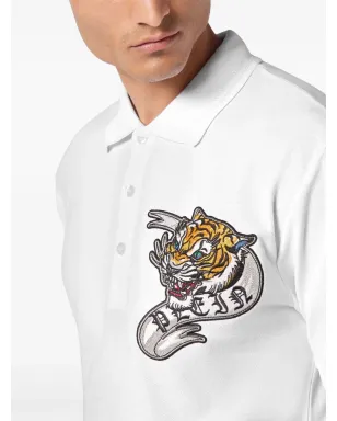 Philipp Plein タトゥー刺繍入りポロシャツ - ホワイト - サムネイル5