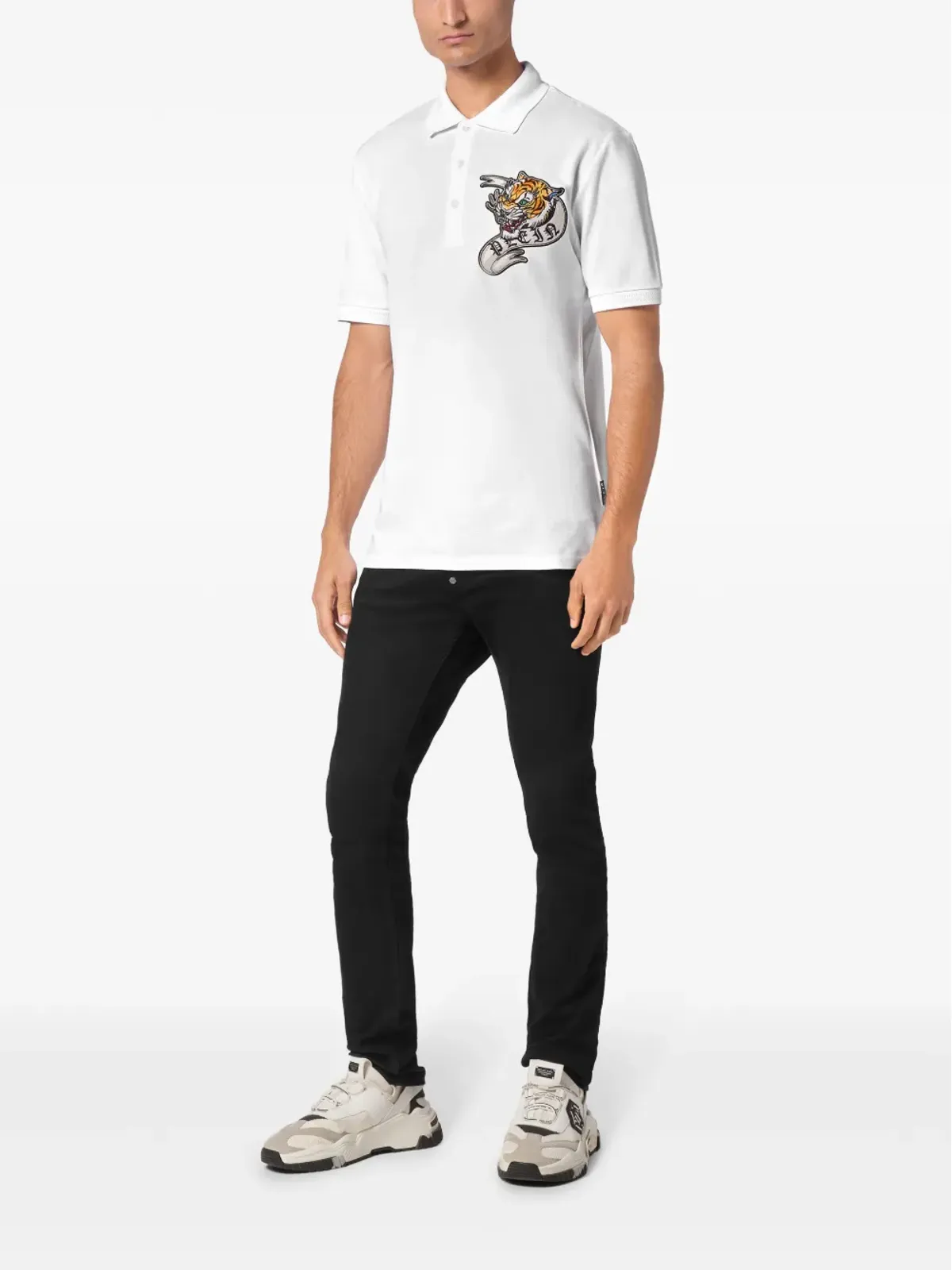 Philipp Plein タトゥー刺繍入りポロシャツ - ホワイト - 画像2