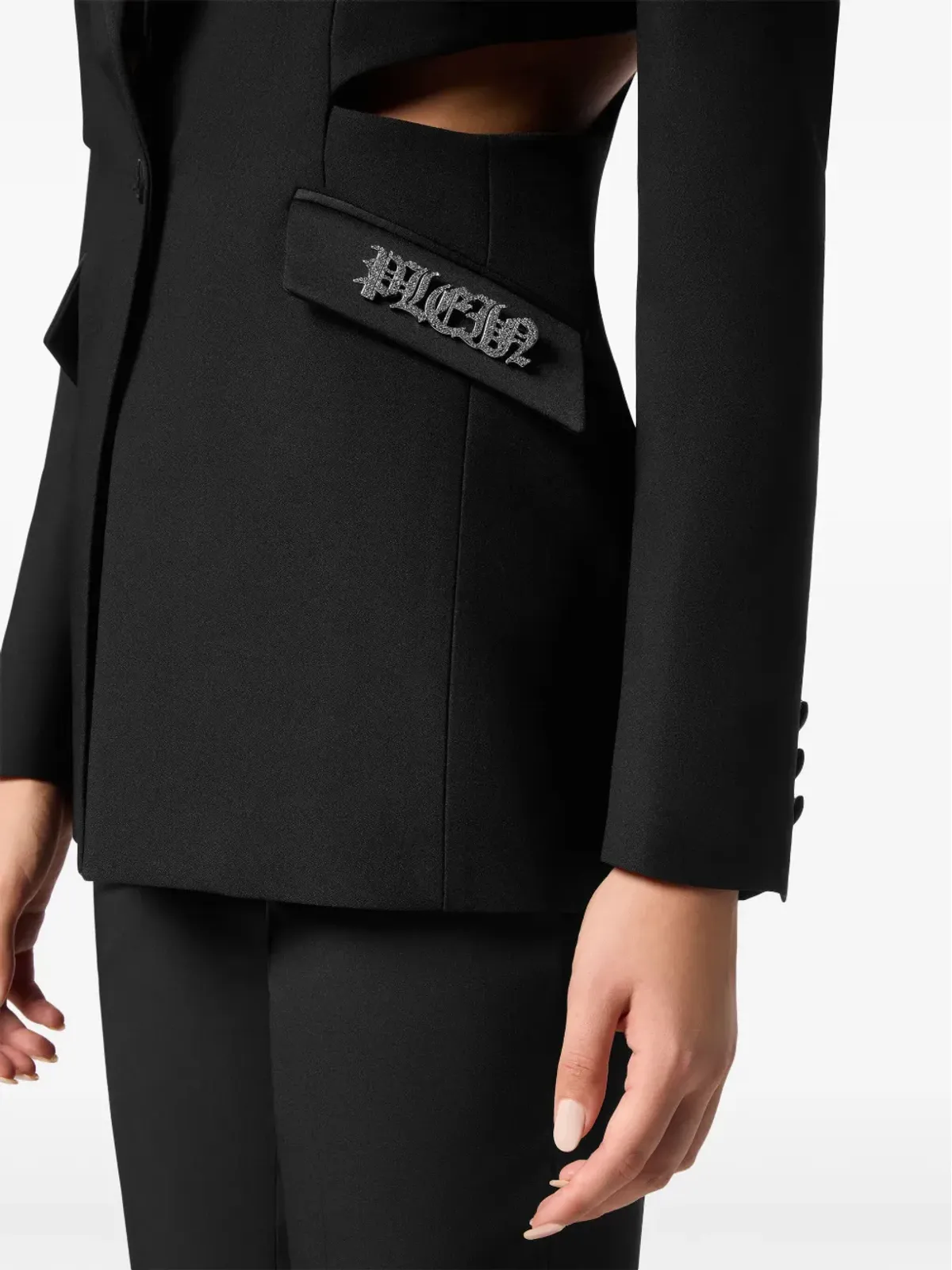 Philipp Plein ロゴプレート カットアウト ブレザー ブラック - 画像5
