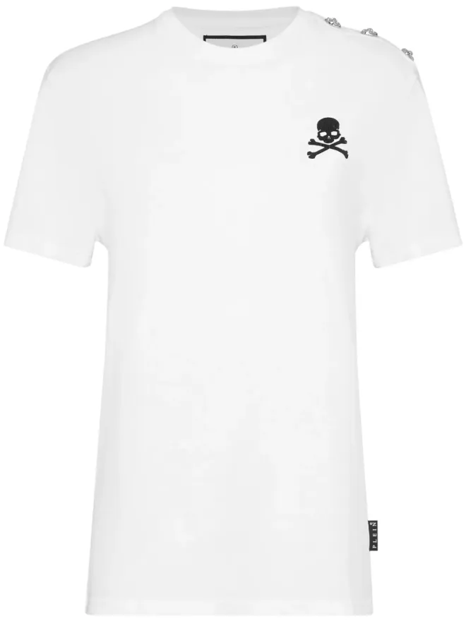 Philipp Plein Philipp Plein スカル刺繍入りコットンTシャツの商品画像