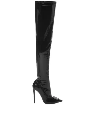 Philipp Plein ラテックスブーツ - ブラック - サムネイル1