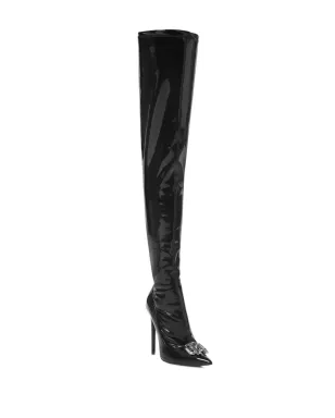 Philipp Plein ラテックスブーツ - ブラック - サムネイル2