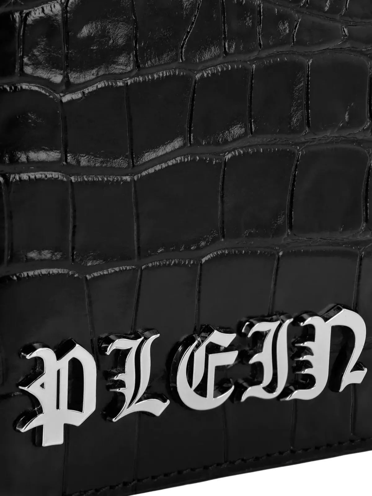 Philipp Plein Gothic Plein クロコダイル型押し パスポートカバー - ブラック - 画像4