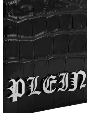 Philipp Plein Gothic Plein クロコダイル型押し パスポートカバー - ブラック - サムネイル4