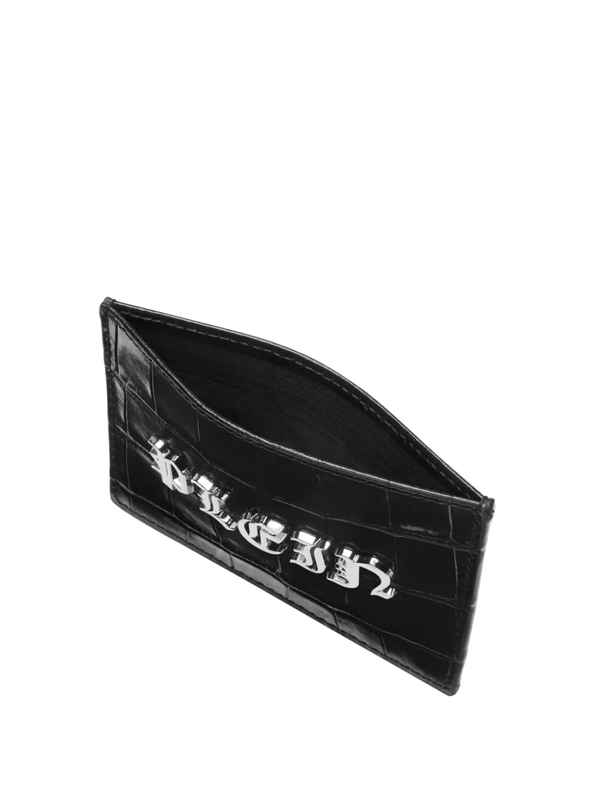 Philipp Plein ゴシック Plein クロコダイル型押し カードホルダー - ブラック - 画像2