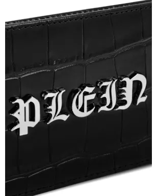Philipp Plein ゴシック Plein クロコダイル型押し カードホルダー - ブラック - サムネイル3