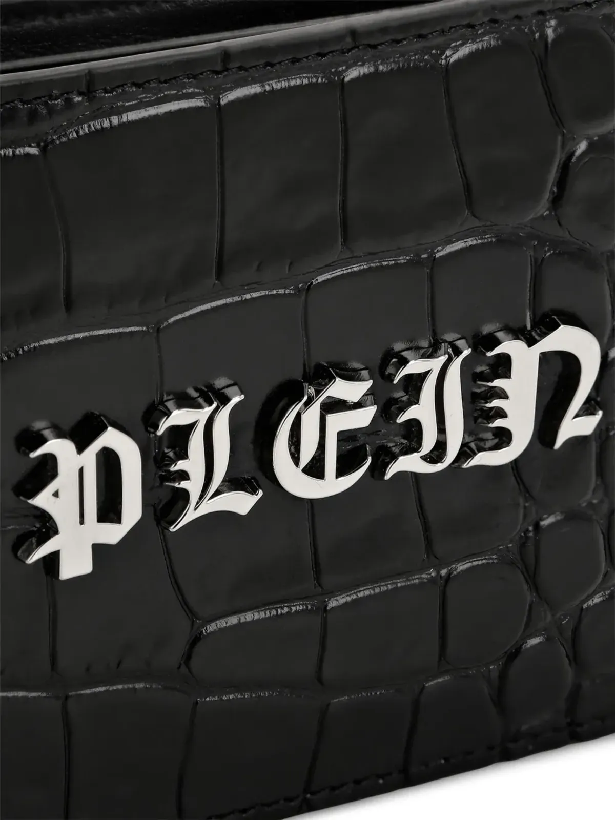 Philipp Plein ゴシック プレイン クロコダイル型押し ウォレット - ブラック - 画像4